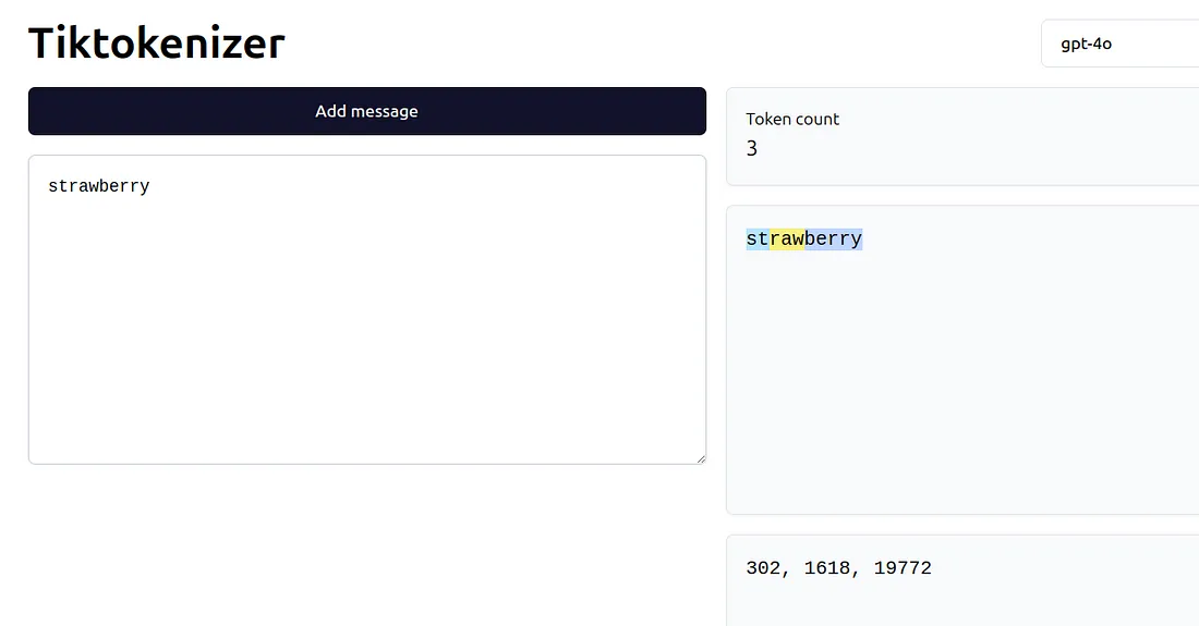 Tokenization of 'strawberry'